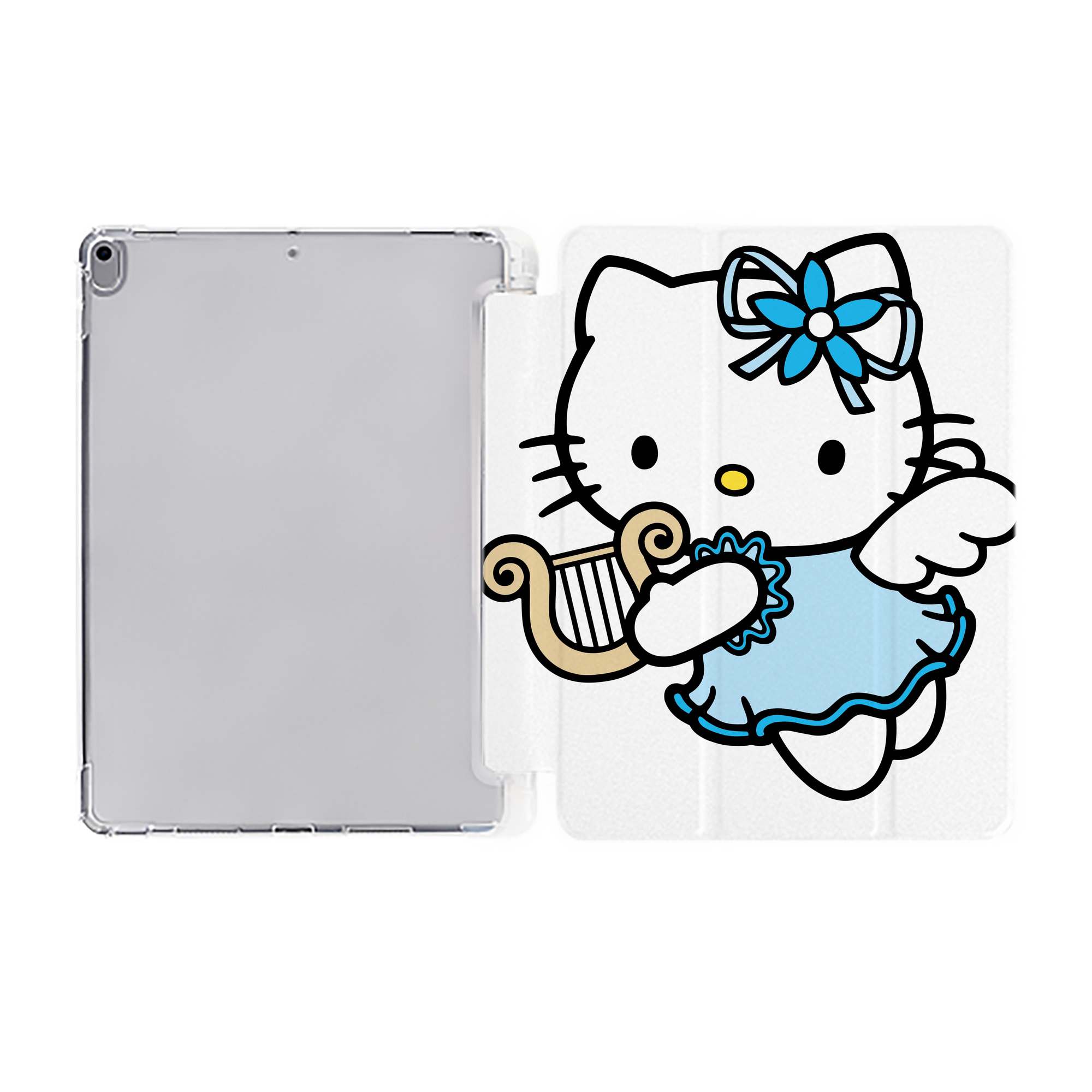 （画像用） Hello Kitty ハローキティ IPad ケース ペン収納付き 三つ折りスタンド PUレザー×シリコン 対応機種9.5/10.5/10.9インチ